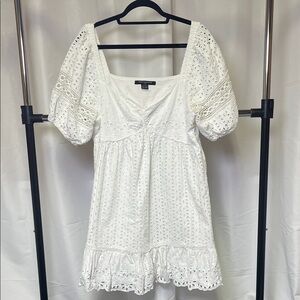 French Connection Women's Alissa Eyelet A-Line Dress white size 12